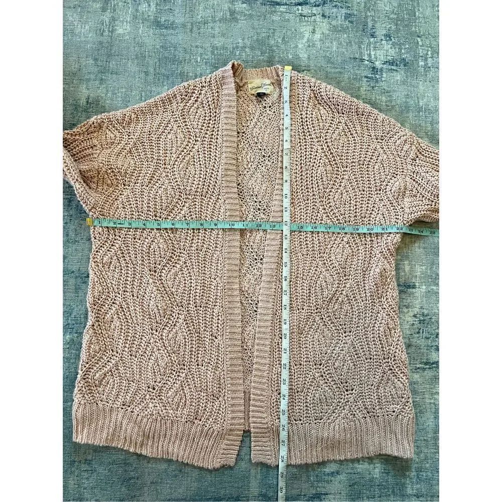 Universal Thread Pink Crochet Loose Knit Open Front Cardigan XS - Picture 4 of 8